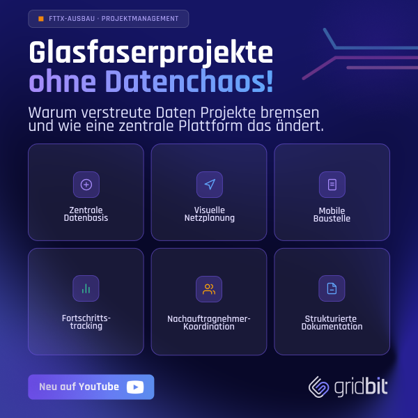 Glasfaserprojekte ohne Datenchaos mit Gridbit