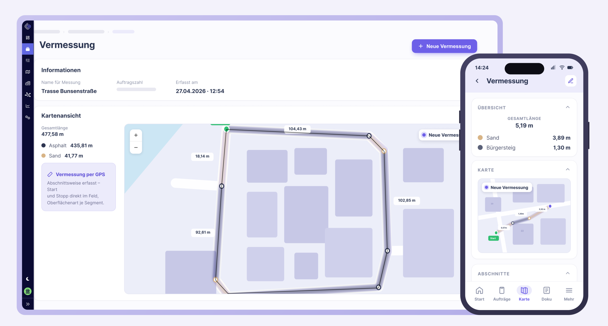 GPS Vermessungen in Gridbit