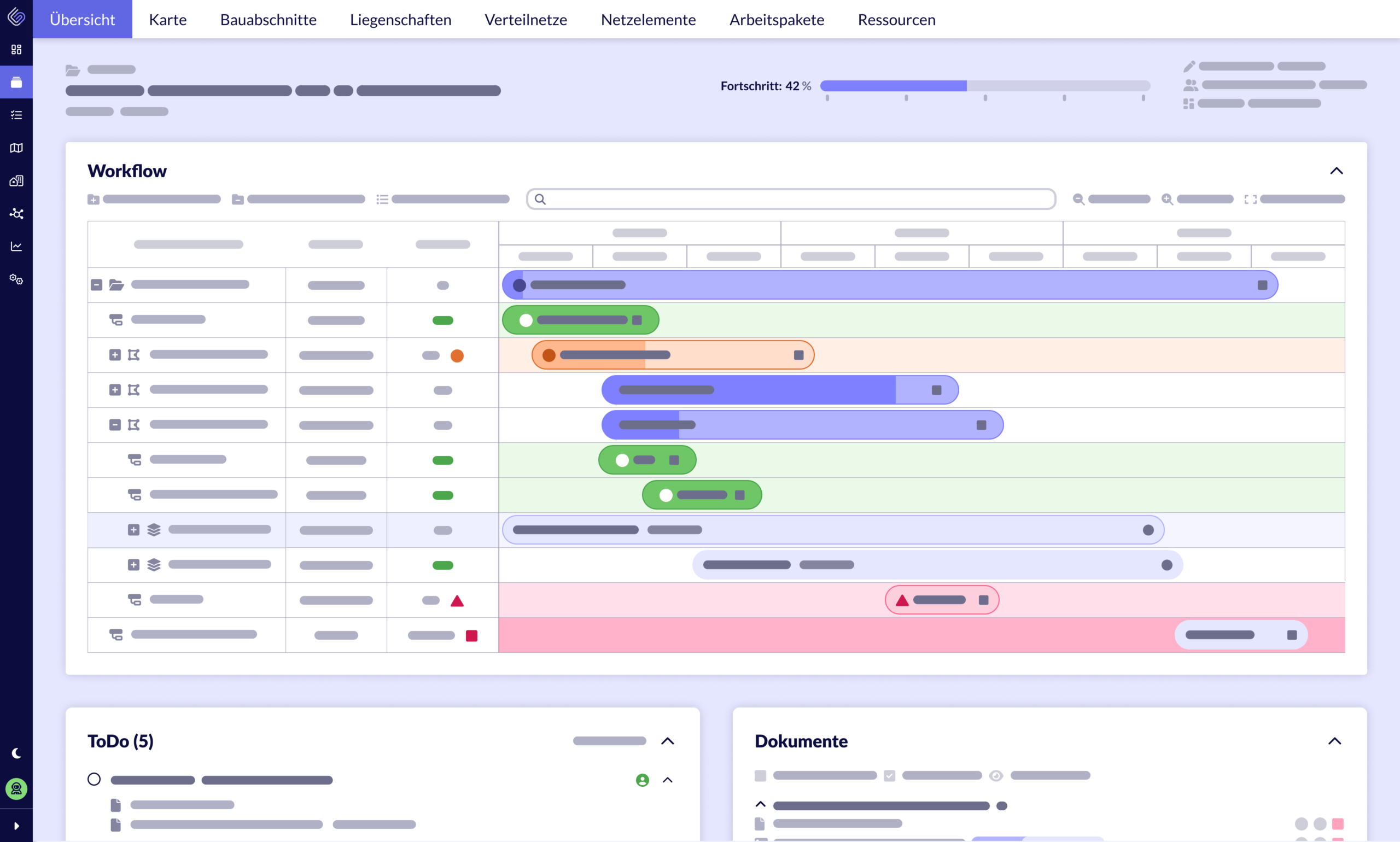 Illustratives Mockup von der Worfklow Ansicht in Gridbit